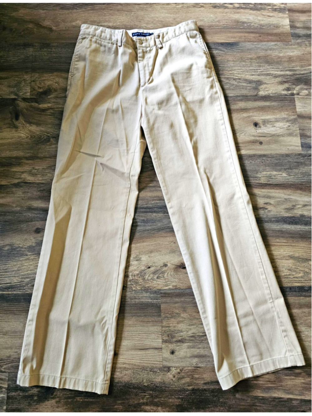 Ralph Lauren Womens Khaki Chino Pants Size 6 Flat Front Tan Straight Leg